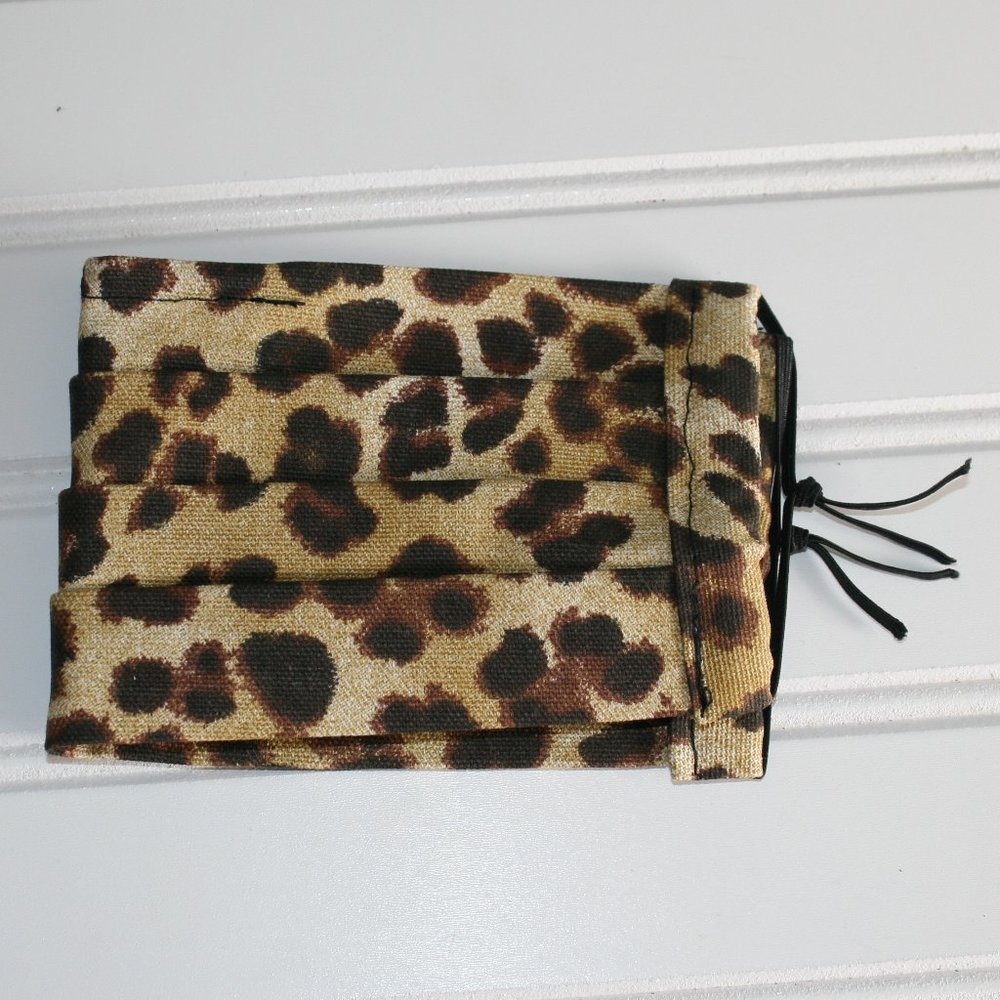 HAND CRAFTED Face Mask Animal Leopard Print Cotton - Adult - Pocket Style - Picture 2 of 12